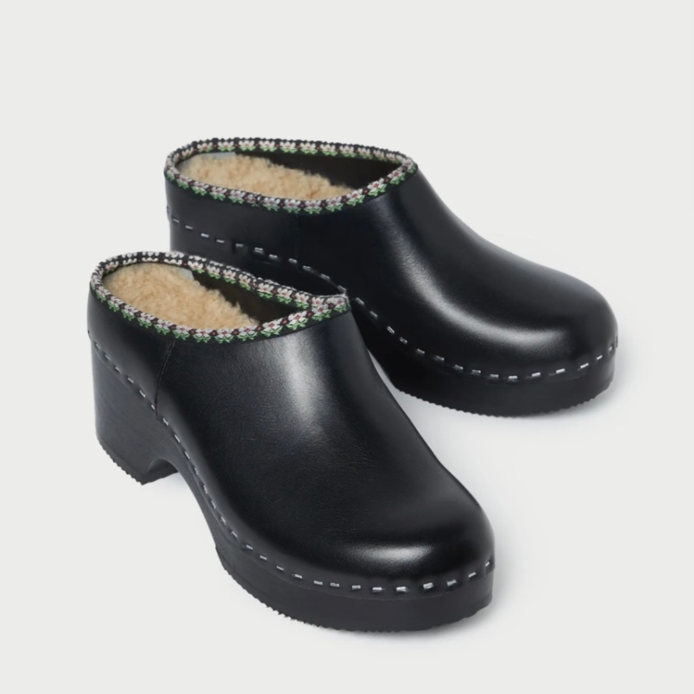 Loeffler Randall Maude Black Leather Clogs (Size 8) BNIB